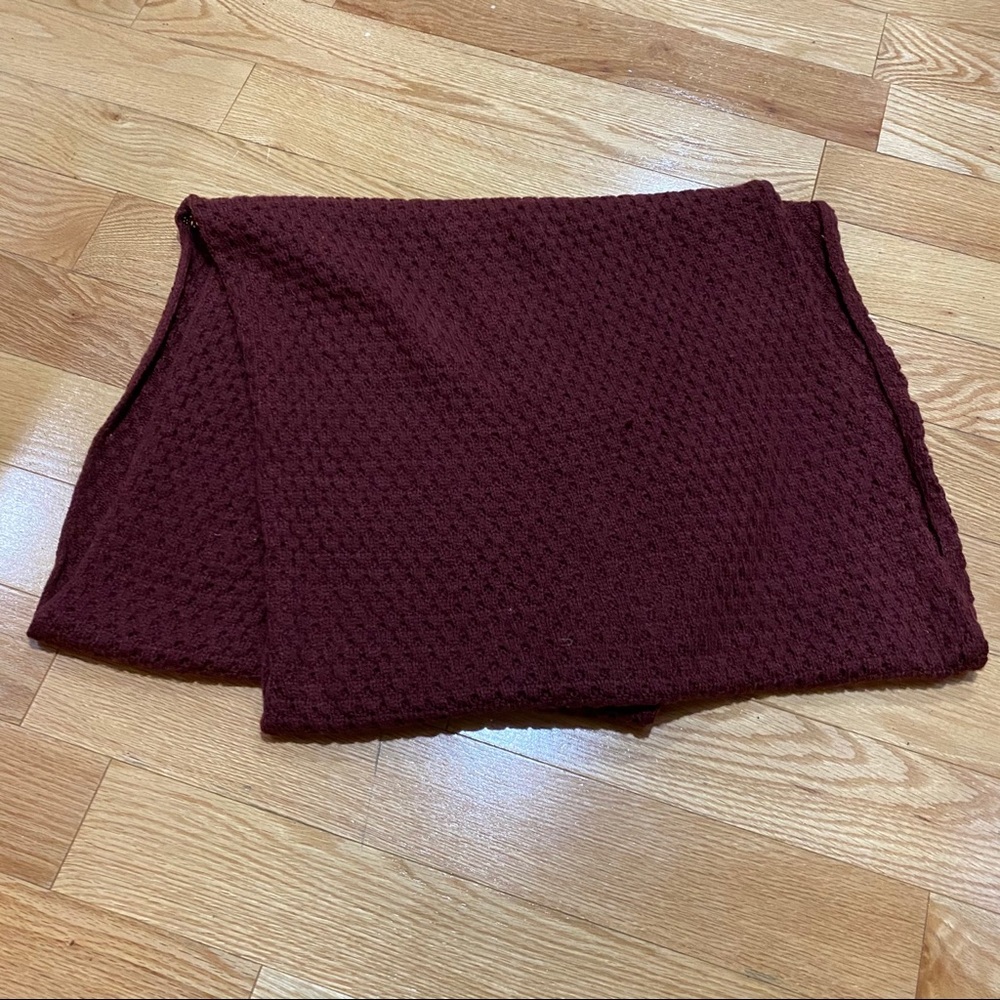 Maroon knit infinity scarf
